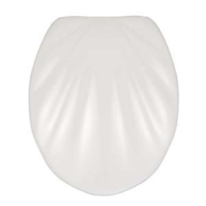 Bílé WC sedátko se snadným zavíráním Wenko Premium Sea Shell
