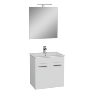 Koupelnová sestava s umyvadlem zrcadlem a osvětlením Vitra Mia 59x61x39